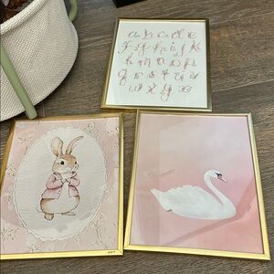 Gold Framed Nursery Art Set